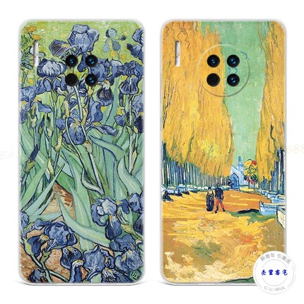 适用于欧美油画华为mate30手机壳40pro+50梵高20x美术生的10e9文艺8