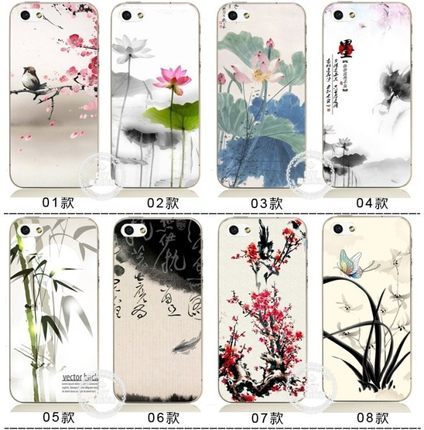 适用于华为iPhone8/X7手机12plus软硬壳SE硅胶中国古代水墨山水画mi
