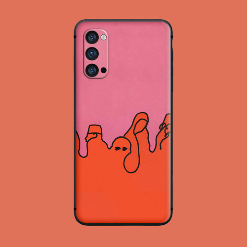 适用于防摔oppo手机壳findx3pro/reno/5/7抽象油画创意ace2硅胶r17