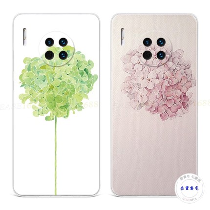 适用于简约花团华为mate30手机壳40pro+50小清新20x复古10e文艺9女8