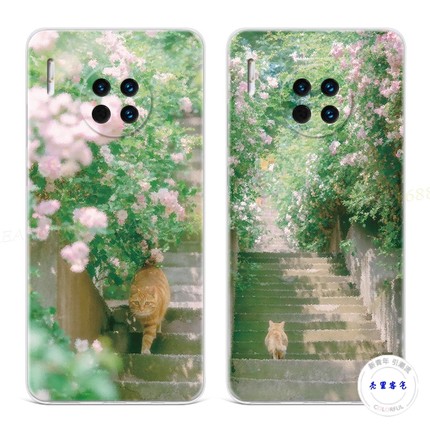 花径小猫咪适用于华为mate30手机壳40pro+50可爱20x女款10e9文艺8软