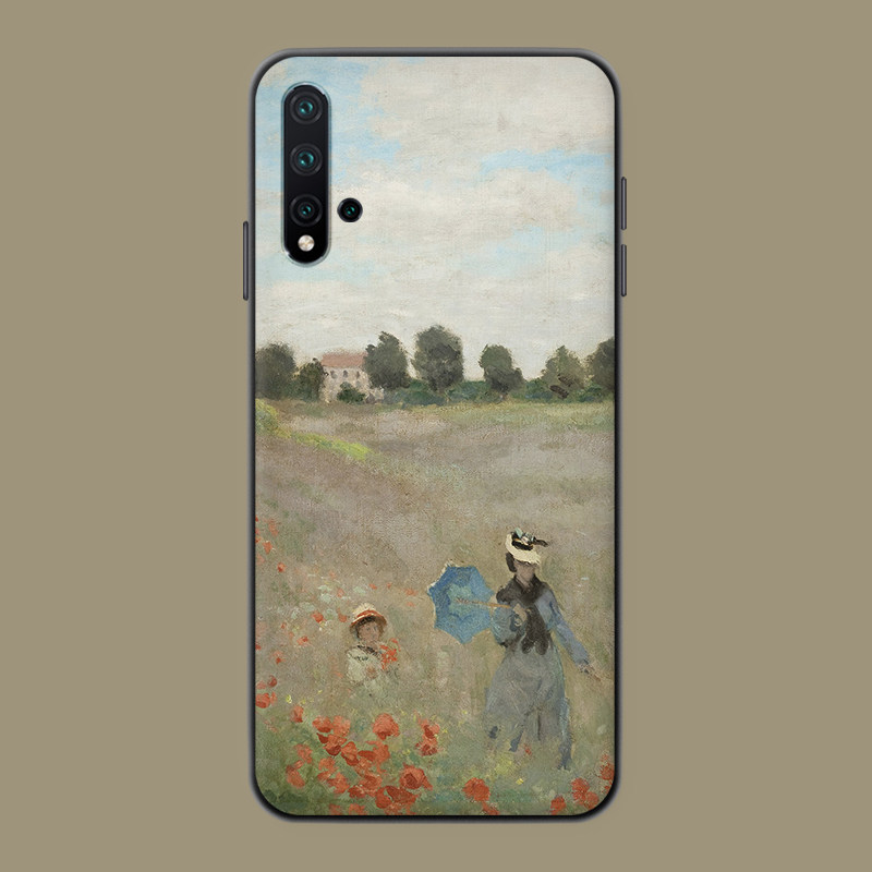 适用于莫奈印象派手机壳华为nova9/7pro欧美艺术8se复古油画5i/4e