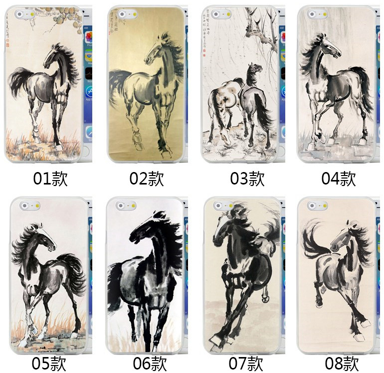 适用于华为iphone11壳手机11p7//12防摔plus硅胶iphoneX潮国画马mi