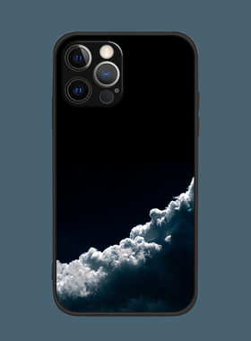 适用于夜空白云苹果手机壳12/13/xriphone11proMax硅胶防摔冷色7/8p