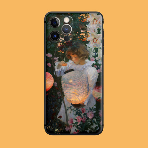 灯笼女孩苹果11手机壳适用于iPhone12promax可爱油画x/xs磨砂8p/7
