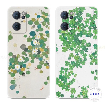 睡莲花9适用于oppo reno7手机壳8pro+6文艺5K小清新4se简约3复古2z女款Ace轻薄软十