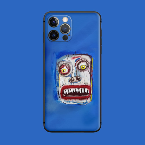 适用于大脸趣味涂鸦手机壳苹果11/12promax磨砂软iPhone7p/8/xs/13