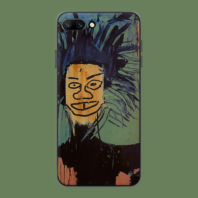 适用于巴斯奎特手机壳华为荣耀60/v30pro/v40/20S/50防摔软涂鸦艺术