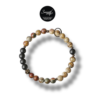 西美社 Op.72 设计师原创黑玛瑙毕卡索石复古手链 craft Sonnet