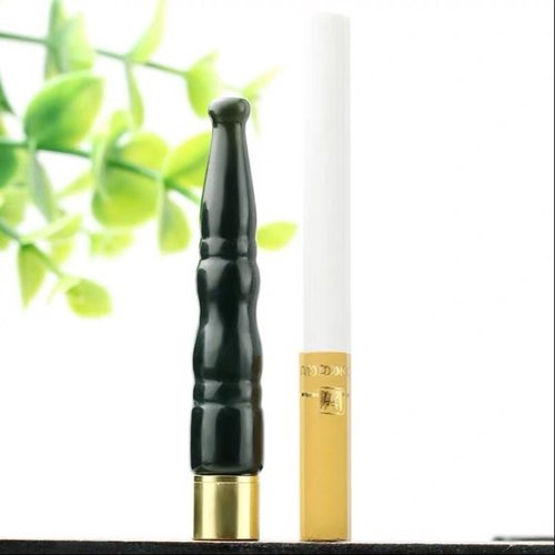 天然和田玉烟嘴男女款烟杆老烟嘴天然青玉烟嘴过滤嘴送礼品带证书