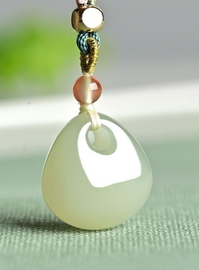 儿童平安扣吊坠青色平安小钱袋挂件挂坠项链男女款