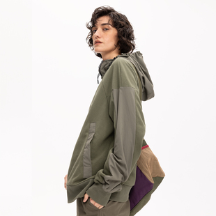 拼接连帽重磅磨毛卫衣男女同款 MWO 敖瑞鹏左奇函董思成同款