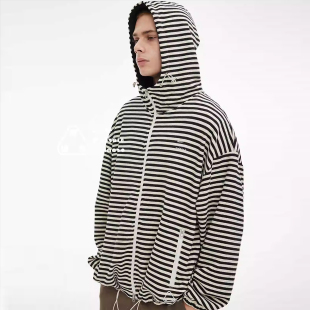 条纹连帽外套男女同款 MWO 云旗何与敖瑞鹏朱志鑫张桂源同款
