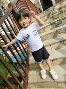 儿童短袖T恤宝宝上衣夏季Q7婴幼儿男女童纯棉衣服眼睛睫毛打底衣