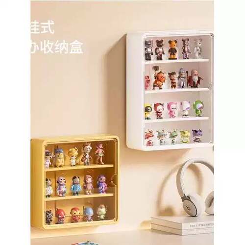 壁挂式模型展示柜透明盲盒展示架公仔模型积木泡泡玛特防尘收纳盒