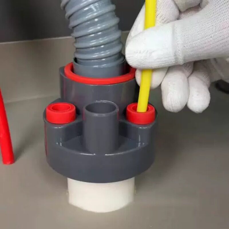 下水管口防臭密封塞洗手盆三头通下水器厨房水槽洗碗机分水器神器