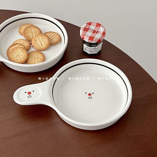 可爱漂亮的手柄小盘子家用小菜碟