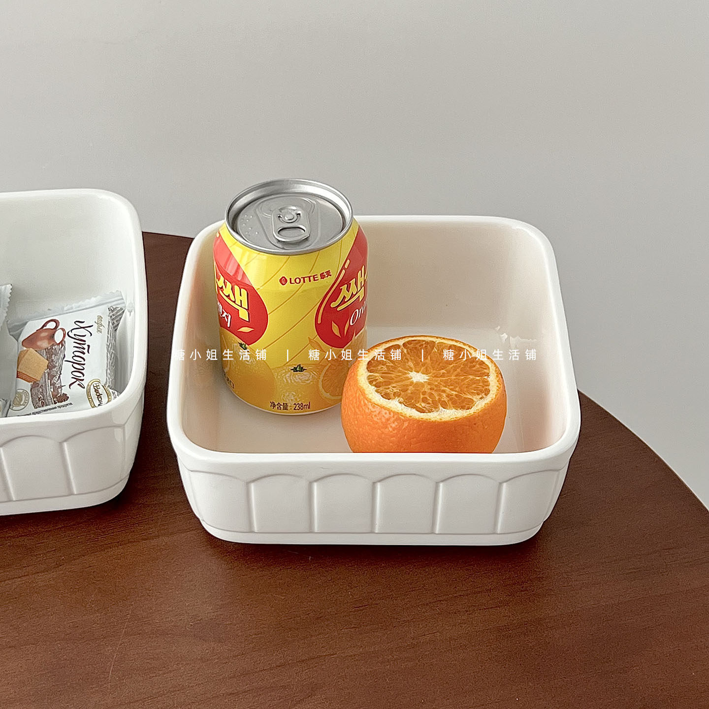 糖小姐白色简约陶瓷碗家用方形焗饭碗空气炸锅烤箱专用烤碗沙拉碗