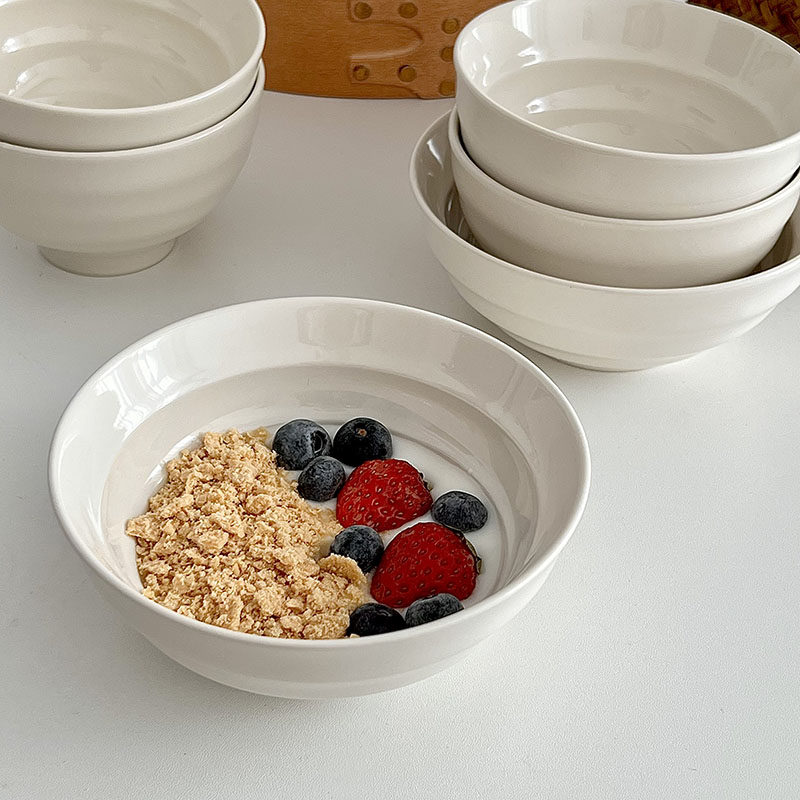 奶油风ins陶瓷早餐碗饭碗