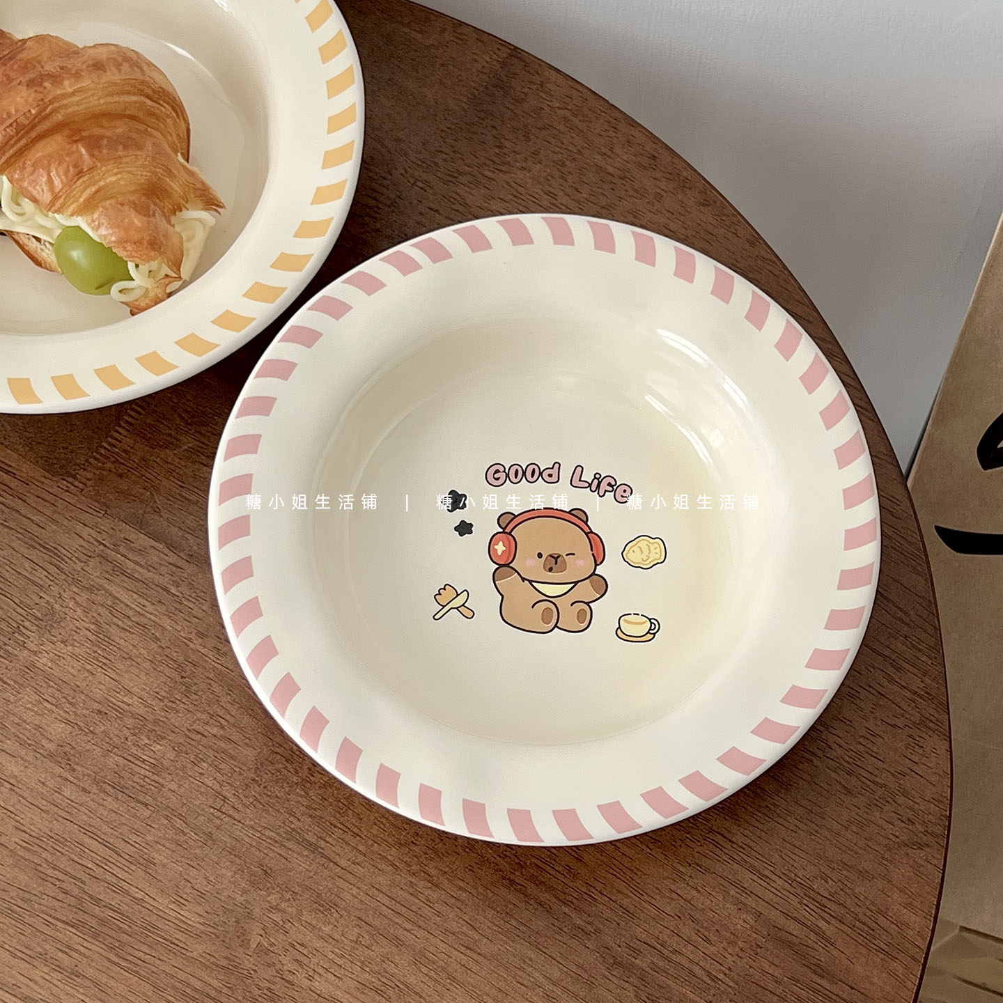 可爱ins风小熊盘高颜值