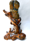 精雕天然皮和田玉籽料四色和田玉籽料摆件 送根雕底座 罗汉