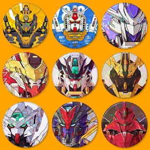 饰挂饰挂件学生胸针别针金属礼物 高达徽章镭射吧唧书包背包装