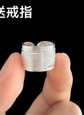 暗黑系裂纹绷带戒指男女配饰复古做旧小众设计个性哑光拉丝食指戒