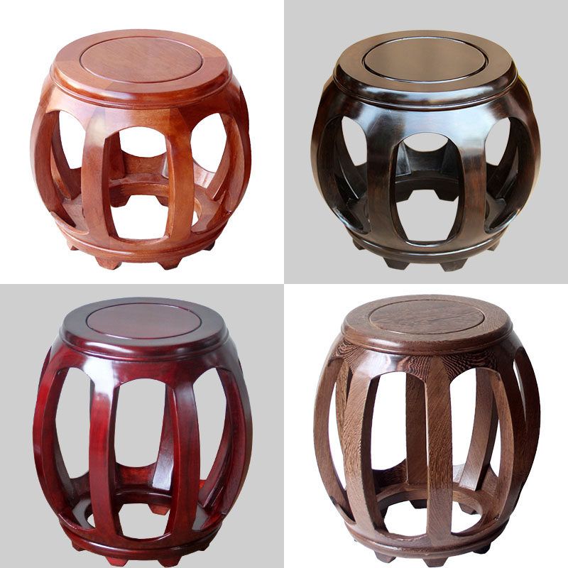 新中式实木鼓凳红木花梨木圆凳家用客厅茶几矮凳子古筝凳乌金木色,住宅家具,鼓墩/绣墩,淘宝优惠券,粉丝福利购,淘宝优惠卷