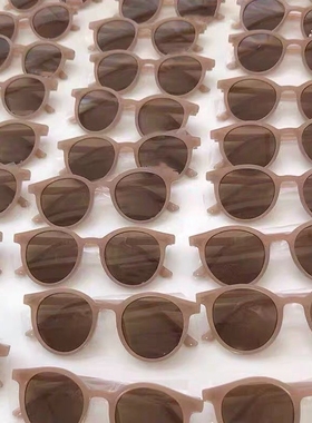 复古新款奶白色茶色女情侣墨镜