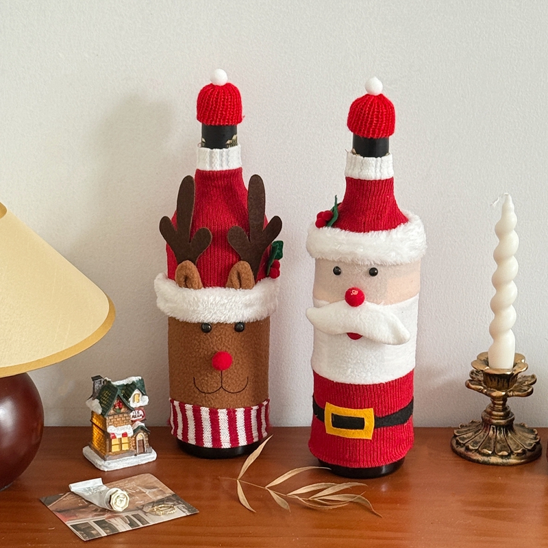 圣诞酒瓶套酒瓶装饰品节日布置