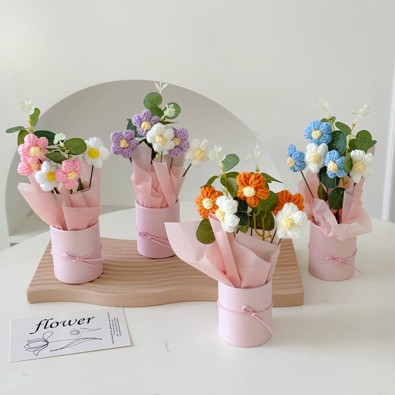 泡芙花桌面带手提袋装饰摆件