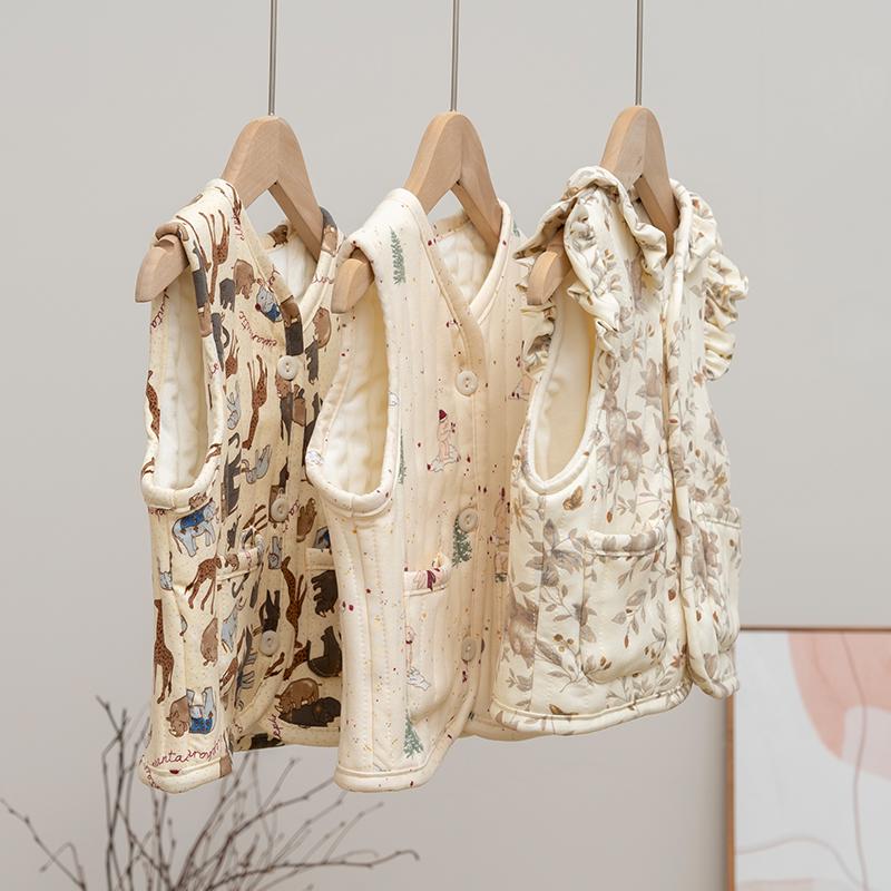 拉波米加绒棉马甲外穿男女童装2025新款秋冬婴儿保暖背心加厚上衣