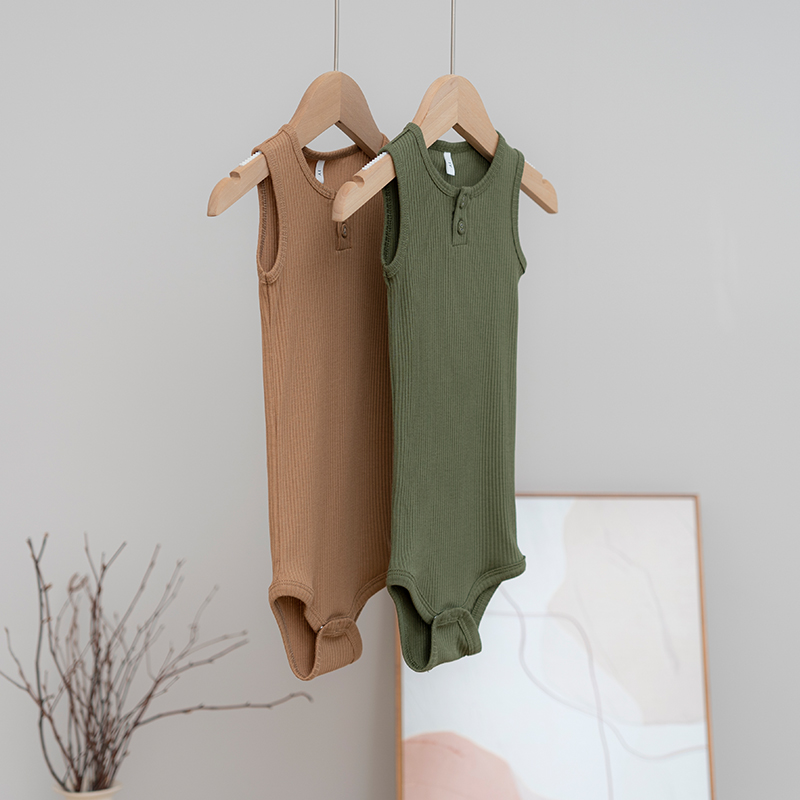 拉波米婴幼儿贴身打底超软兰精莫代尔背心包屁衣宝宝无袖三角哈衣