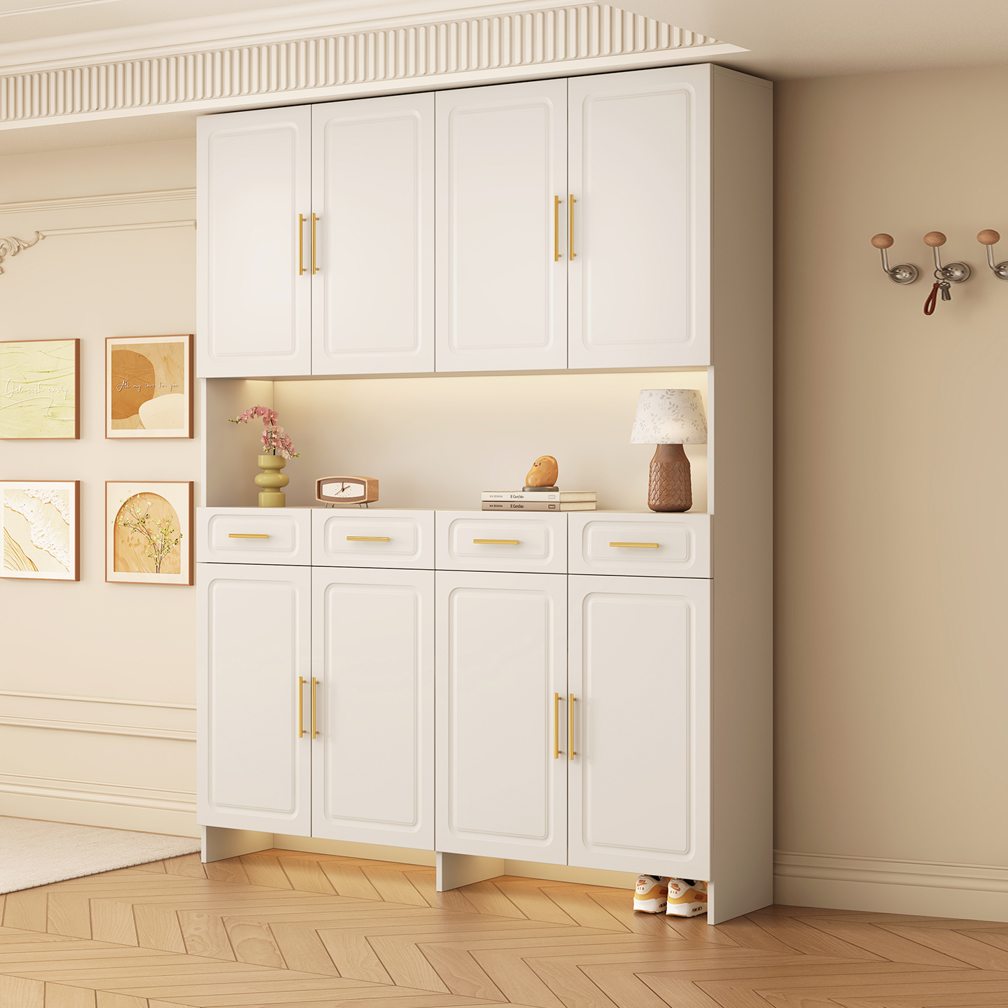 入户玄关柜隔断正对门现代简约客厅屏风柜可定制实木家用储物鞋柜