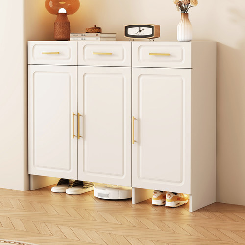 实木法式奶油风鞋柜大容量