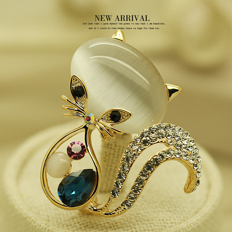 韩版人造水晶狐狸领针防走光别针男女款小别针胸针大气衣服扣针,饰品/流行首饰/时尚饰品新,胸针,淘宝优惠券,粉丝福利购,淘宝优惠卷