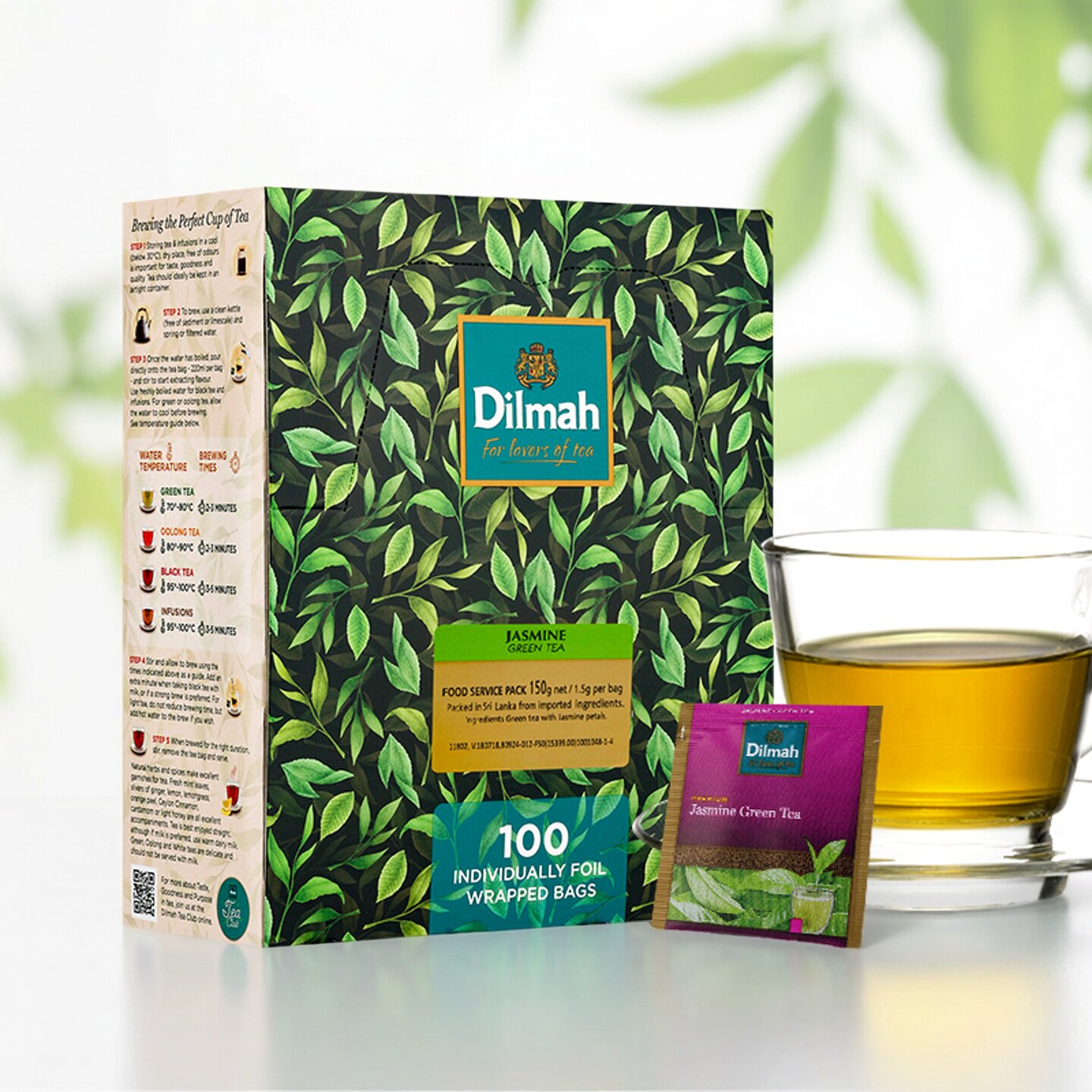 迪尔玛Dilmah伯爵英式早餐蜜桃柠檬红茶茉莉绿茶袋泡茶包100片装
