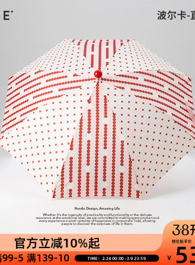 OCE波尔卡-直柄伞2026新年款红色波点雨伞女晴雨两用高颜值