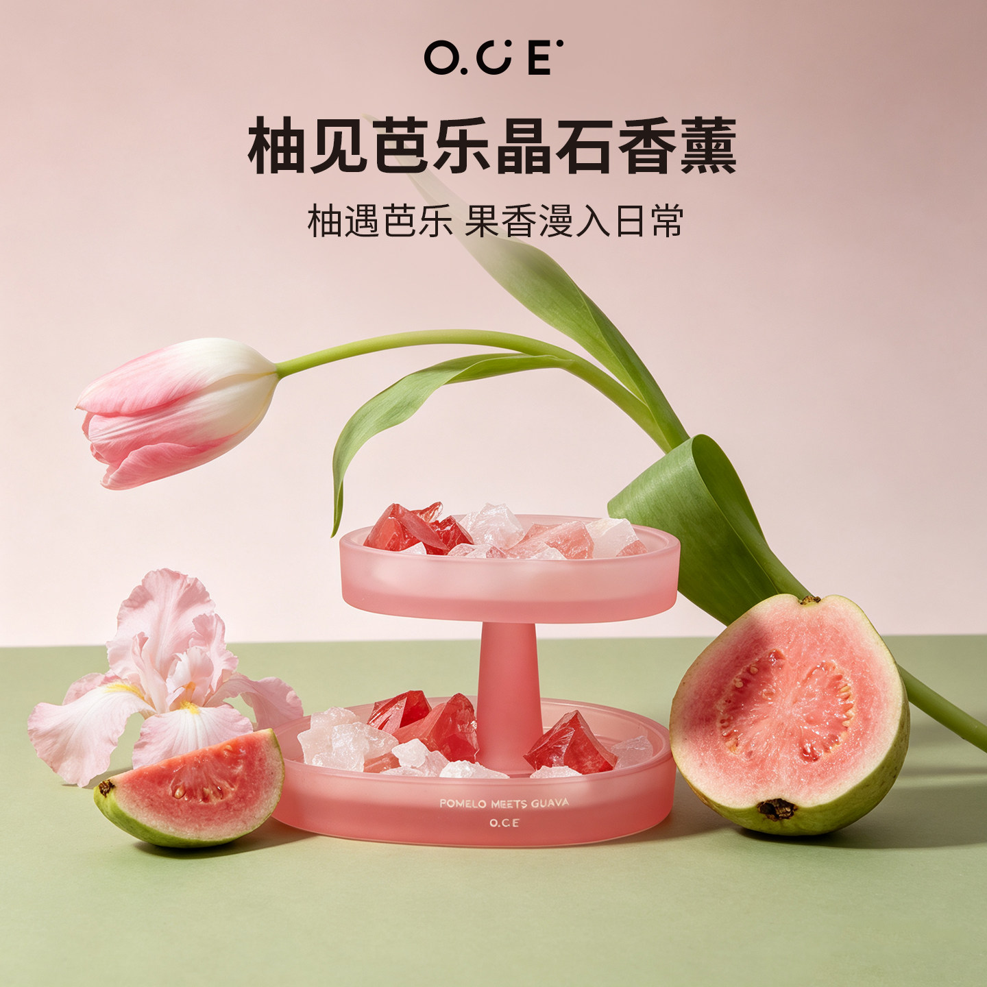 OCE柚见芭乐香薰扩香石精油粉色高级感2026新款香氛摆件乔迁礼物