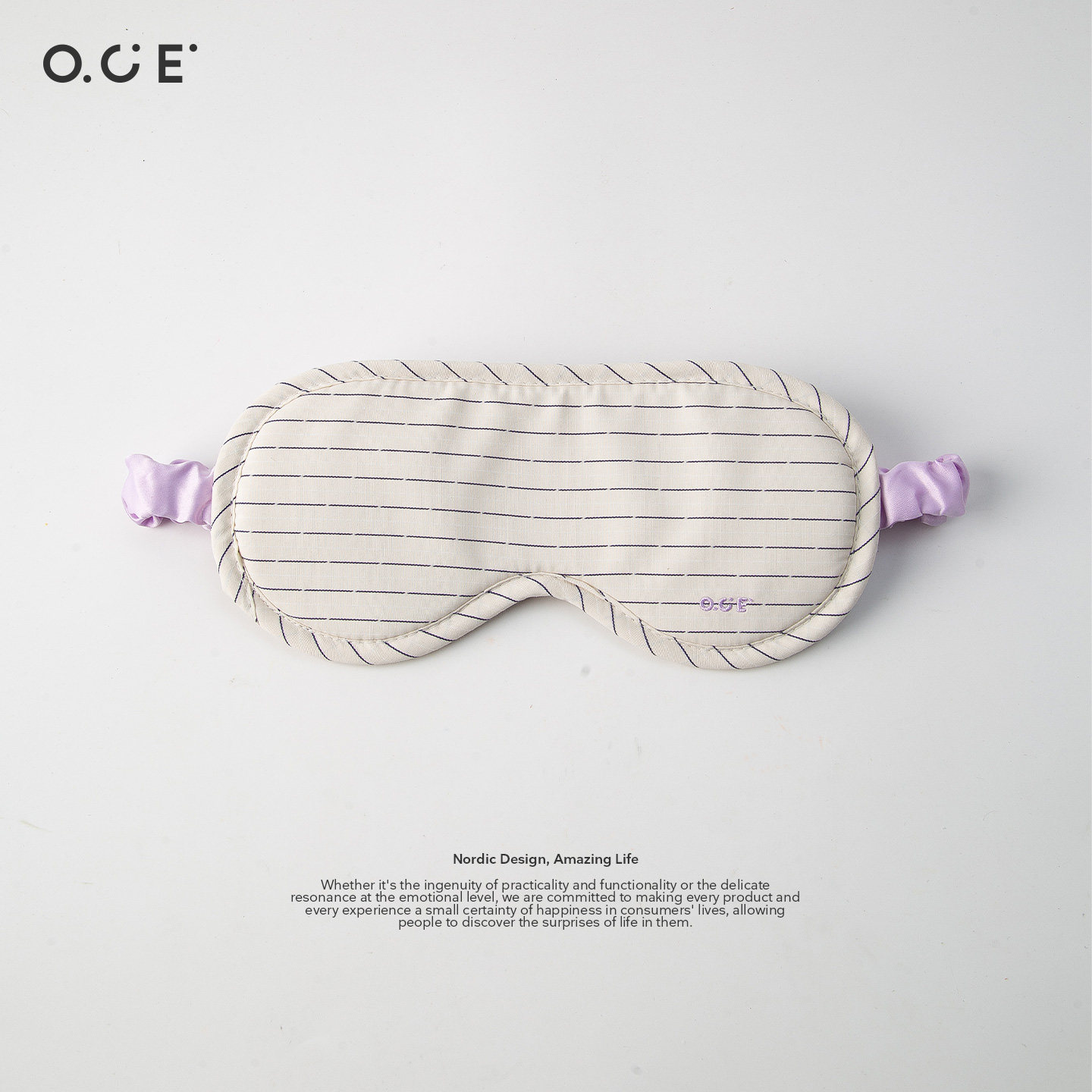 OCE双面眼罩遮光睡眠条纹蚕丝眼罩学生遮光助眠眼罩护眼睡觉专用图片