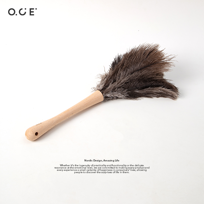 OCE鸵鸟毛掸子除尘扫灰家用沙发汽车用扫灰神器悦木系列羊毛掸