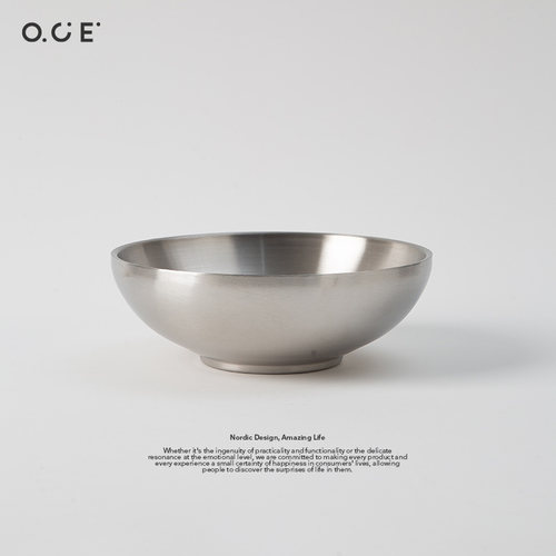OCE双层防烫304不锈钢拉面碗家用汤碗儿童吃饭碗小号隔热面条碗