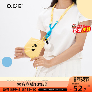 OCE熊猫玩偶小包黑与白钥匙包百搭可爱口红耳机包挂脖零钱包挂件