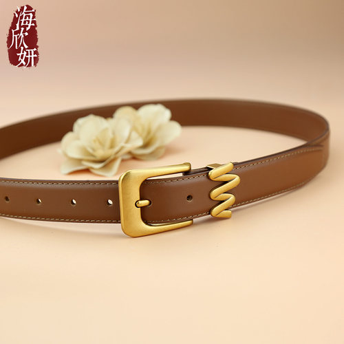 小众设计~头层牛皮女士腰带时尚