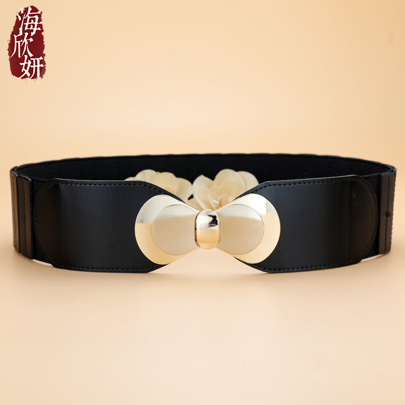 静奢优雅~头层牛皮女宽腰带百搭