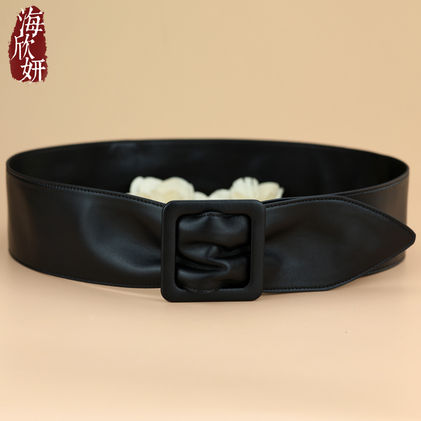 【腰围立减3cm】软羊皮女宽腰封