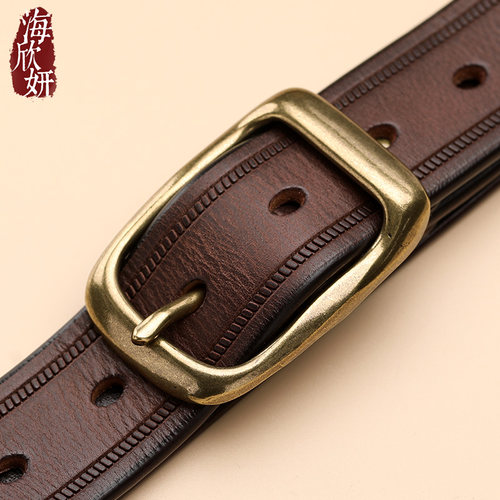 潮男搭配必备~头层牛皮腰带