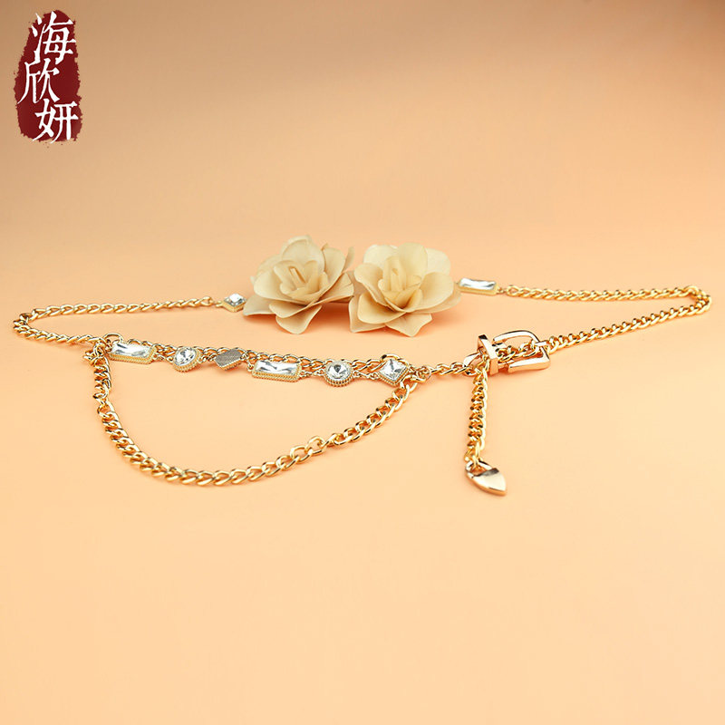 腰链女时尚小香风链条装饰配裙子西装大衣毛衣细腰带2024新款裤带