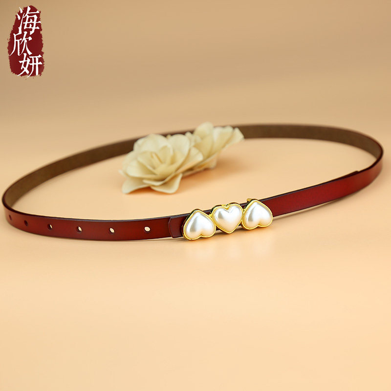 腰带女款2026年真皮红色本命年细皮带时尚简约装饰配连衣裙子腰链