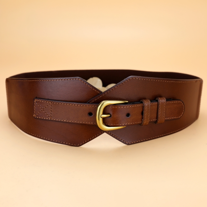 腰封女真皮头层牛皮复古时尚束腰皮带装饰配裙大衣羽绒服松紧腰带